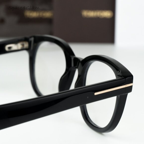 Tom Ford Women Eyeglasses Black Blue Light Block Round FT5807-B/O 001 BRAND NEW main image 7